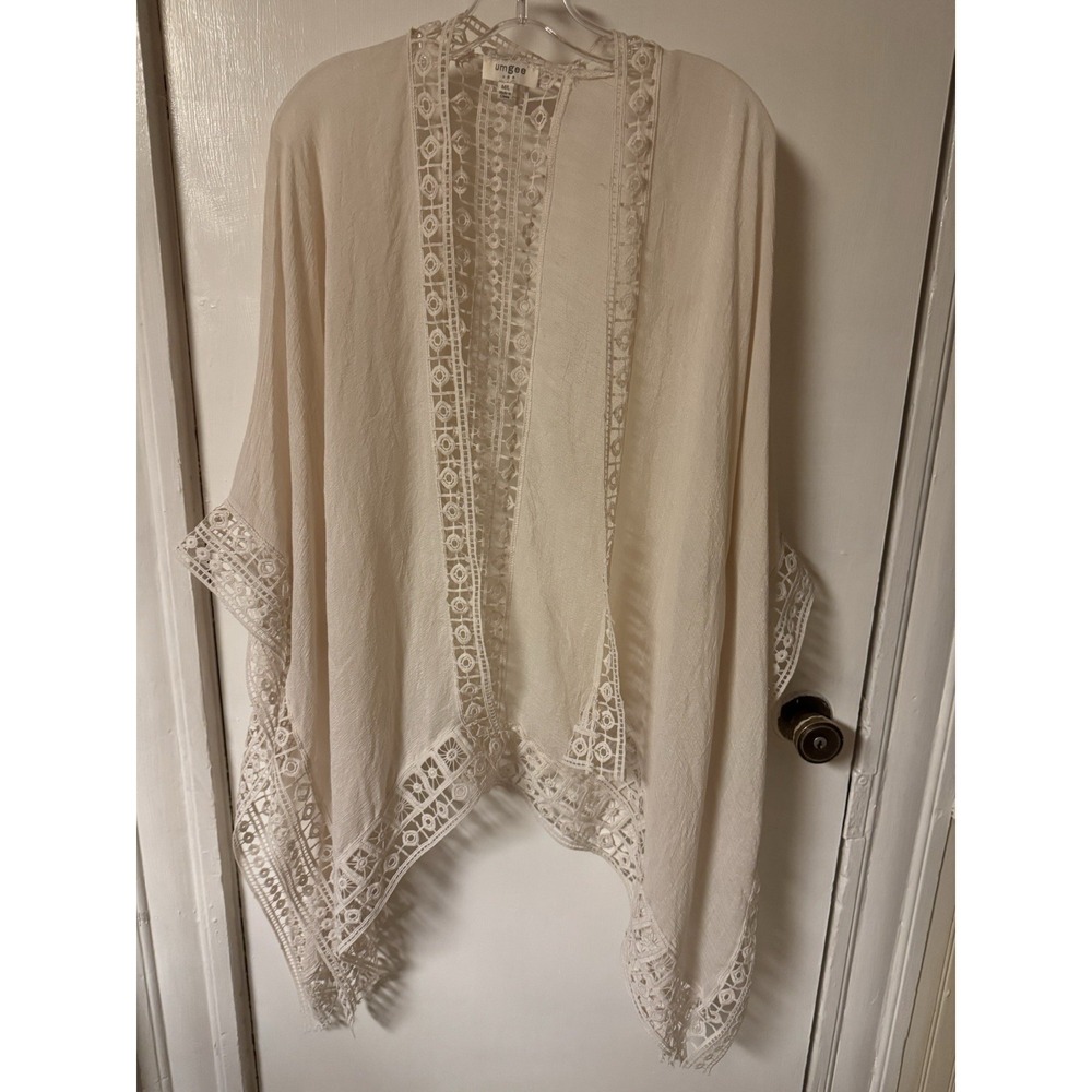 Umgee Cream Cardigan M/L With Lace Details‎